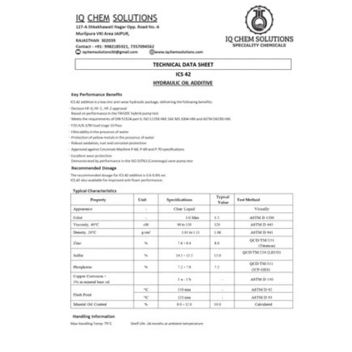 Hydraulic Oil Additive Packages